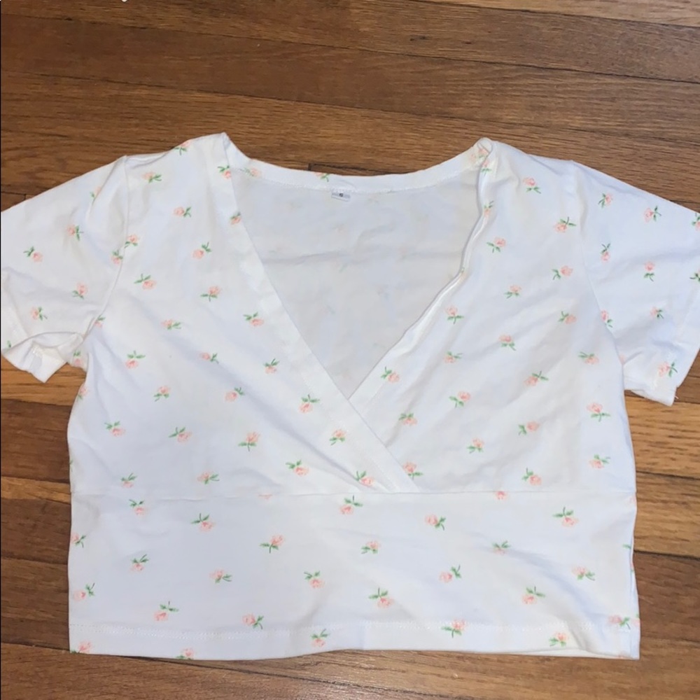 Small Shein Ditsy floral surplice front tie.